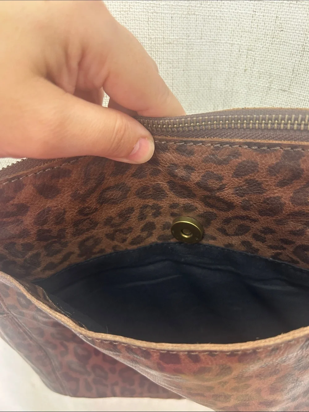 Frye And Company Brown Leopard Print Leather Crossbody Bag Brand New W/Tags